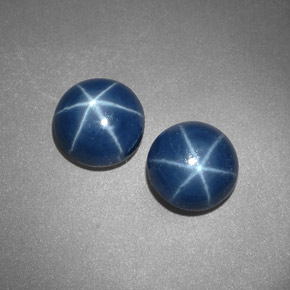 Zaffiro stellato naturale blu da  ct, taglio rotondo, opaco