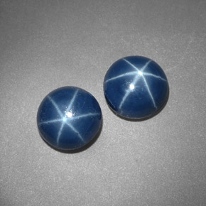 Zaffiro stellato naturale blu da  ct, taglio rotondo, opaco