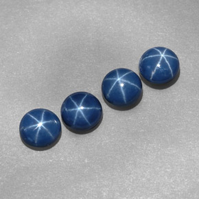 Gemme di Zaffiro stellato Blu naturale da  ct, Taglio rotondo, Opaco