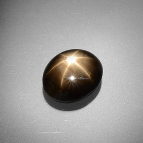 Zaffiro stellato Nero naturale da 6.98 ct, Ovale, Opaco