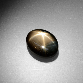Zaffiro stellato Nero naturale da 4.60 ct, Ovale, Opaco