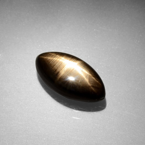 Zaffiro stellato naturale nero da 3,55 ct, marchesa, opaco