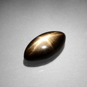 Zaffiro stellato naturale nero da 3,55 ct, marchesa, opaco