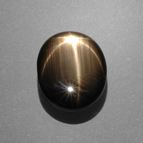 Zaffiro stellato naturale nero da 7,53 ct, taglio ovale, opaco