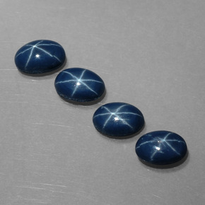 Zaffiro stellato naturale blu da  ct, taglio ovale, opaco