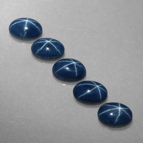 Zaffiro stellato naturale blu da  ct, taglio ovale, opaco