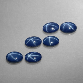 Gemme di Zaffiro stellato Blu naturale da  ct, Taglio ovale, Opaco
