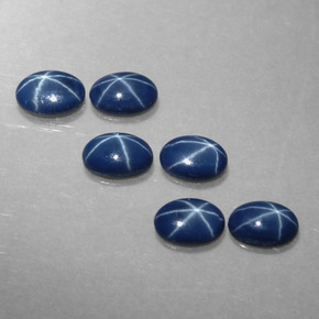 Zaffiro stellato naturale blu da  ct, taglio ovale, opaco