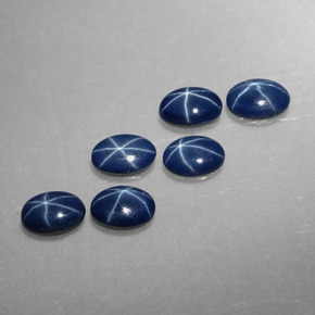Gemme di Zaffiro stellato Blu naturale da  ct, Taglio ovale, Opaco