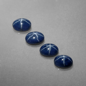 Zaffiro stellato naturale blu da  ct, taglio ovale, opaco