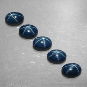 Zaffiro stellato naturale blu da  ct, taglio ovale, opaco