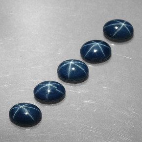 Zaffiro stellato naturale blu da  ct, taglio ovale, opaco
