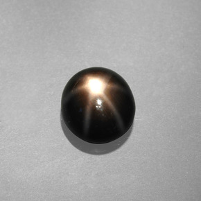 Zaffiro stellato naturale nero da 1,09 ct, taglio rotondo, opaco