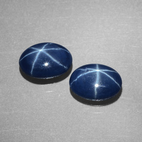 Zaffiro stellato naturale blu da  ct, taglio ovale, opaco