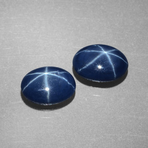 Zaffiro stellato naturale blu da  ct, taglio ovale, opaco
