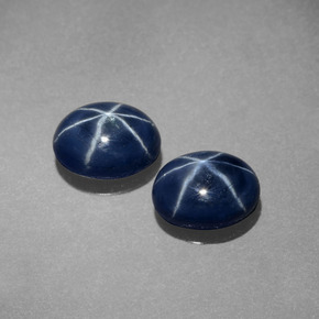 Zaffiro stellato naturale blu da  ct, taglio ovale, opaco