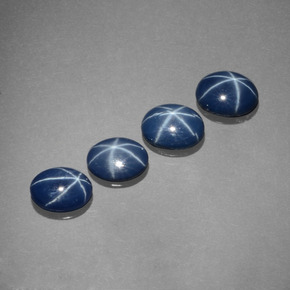 Zaffiro stellato naturale blu da  ct, taglio ovale, opaco