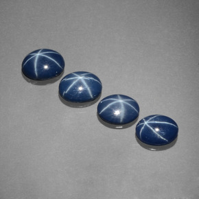 Zaffiro stellato naturale blu da  ct, taglio ovale, opaco