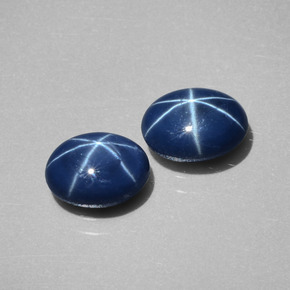 Zaffiro stellato naturale blu da  ct, taglio ovale, opaco
