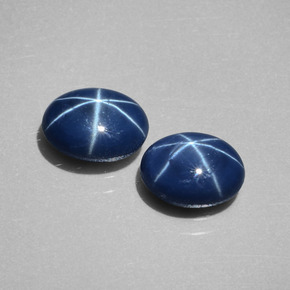 Zaffiro stellato naturale blu da  ct, taglio ovale, opaco