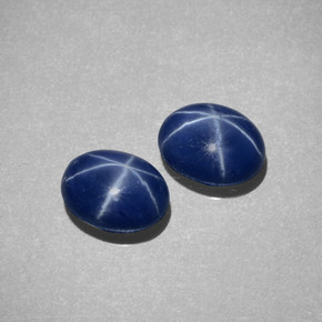 Zaffiro stellato naturale blu da  ct, taglio ovale, opaco