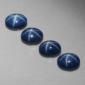 Zaffiro stellato naturale blu da  ct, taglio ovale, opaco