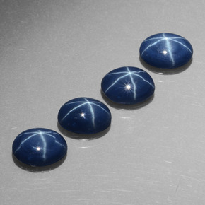 Zaffiro stellato naturale blu da  ct, taglio ovale, opaco