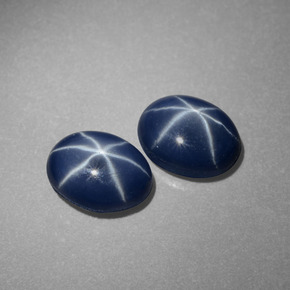 Zaffiro stellato naturale blu da  ct, taglio ovale, opaco