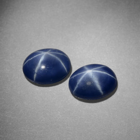 Zaffiro stellato naturale blu da  ct, taglio ovale, opaco