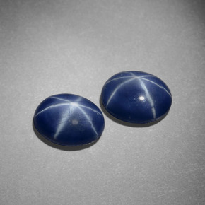 Zaffiro stellato naturale blu da  ct, taglio ovale, opaco