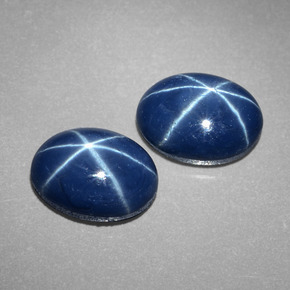 Zaffiro stellato naturale blu da  ct, taglio ovale, opaco