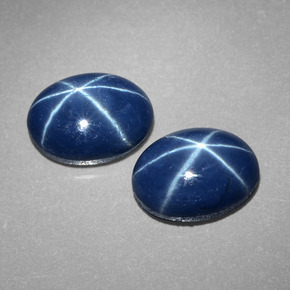 Zaffiro stellato naturale blu da  ct, taglio ovale, opaco