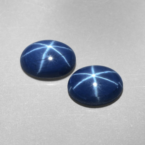 Zaffiro stellato naturale blu da  ct, taglio ovale, opaco