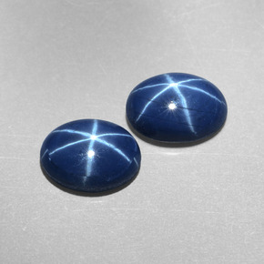 Zaffiro stellato naturale blu da  ct, taglio ovale, opaco