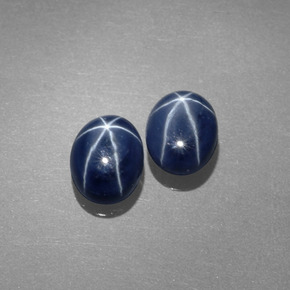 Zaffiro stellato naturale blu da  ct, taglio ovale, opaco