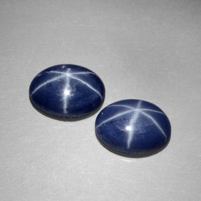 Zaffiro stellato naturale blu da  ct, taglio ovale, opaco