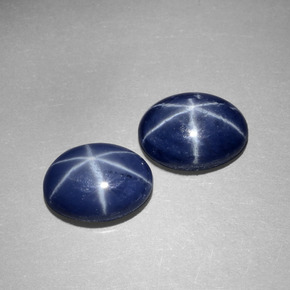 Zaffiro stellato naturale blu da  ct, taglio ovale, opaco