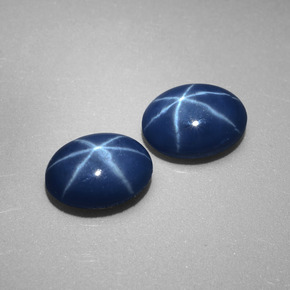 Zaffiro stellato naturale blu da  ct, taglio ovale, opaco