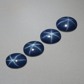 Zaffiro stellato naturale blu da  ct, taglio ovale, opaco