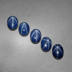 Zaffiro stellato naturale blu da  ct, taglio ovale, opaco
