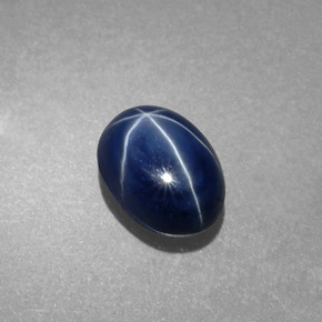 Zaffiro stellato Blu naturale da 2.20 ct, Taglio ovale, Opaco