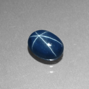Zaffiro stellato Blu naturale da 1.62 ct, Taglio ovale, Opaco