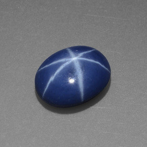 Zaffiro stellato naturale blu da 4,21 ct, taglio ovale, opaco