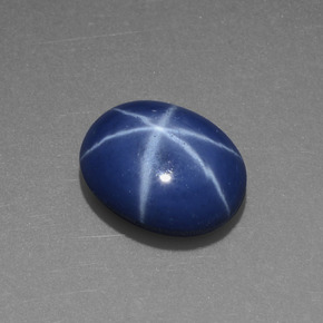 Zaffiro stellato naturale blu da 4,21 ct, taglio ovale, opaco