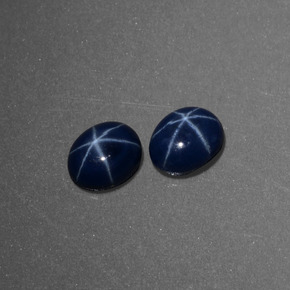 Zaffiro stellato naturale blu da  ct, taglio ovale, opaco
