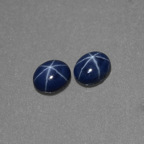 Zaffiro stellato naturale blu da  ct, taglio ovale, opaco