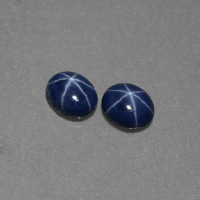 Zaffiro stellato naturale blu da  ct, taglio ovale, opaco
