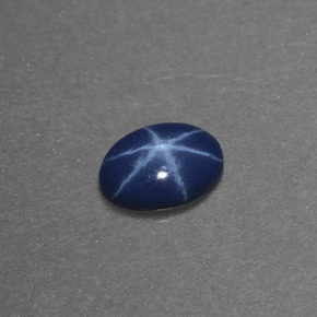 Zaffiro stellato Blu naturale da 0.46 ct, Taglio ovale, Opaco