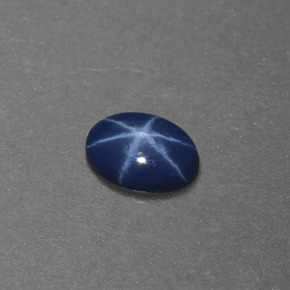 Zaffiro stellato Blu naturale da 0.46 ct, Taglio ovale, Opaco