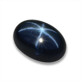 Zaffiro stellato naturale blu da 1,05 ct, taglio ovale, traslucido